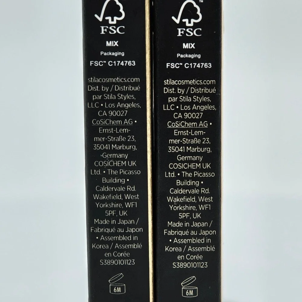 Stila Stay All Day Waterproof Liquid Eye Liner Intense Black Set of 2 New In Box